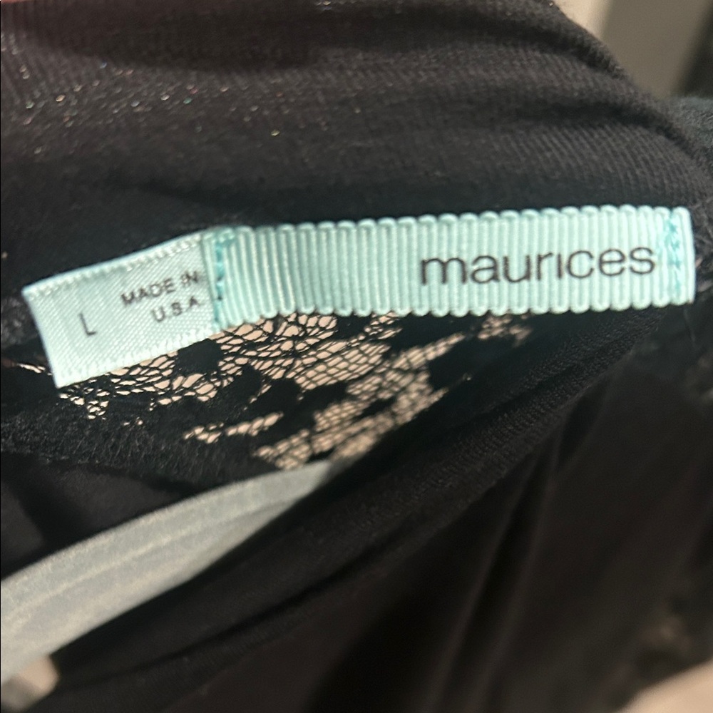 Maurices Black Lace Sleeve Blouse - Picture 2 of 8